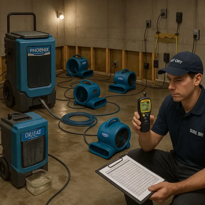 Structural Drying and Dehumidification process in Bogart, GA